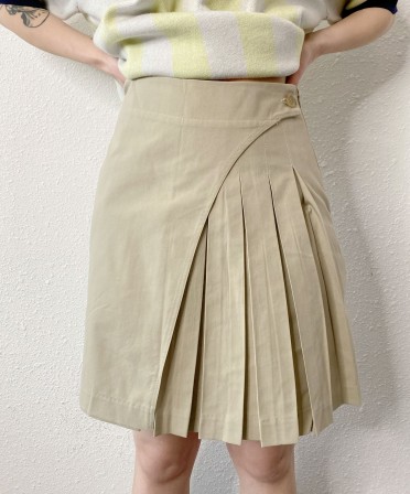 Beige Pleated Skirt #250318